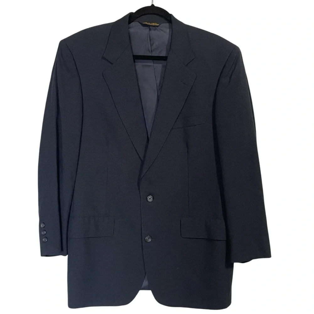 Brooks Brothers Vintage Navy Shepherd’s Pattern Classic Suit Blazer‎ Size 41R